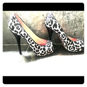 Betsey Johnson zebra print heels